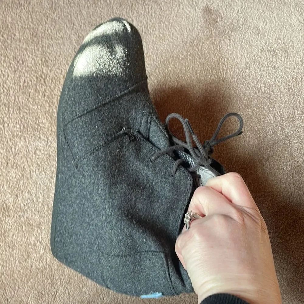 Grey Tom Tie up Wedges - Picture 9 of 9